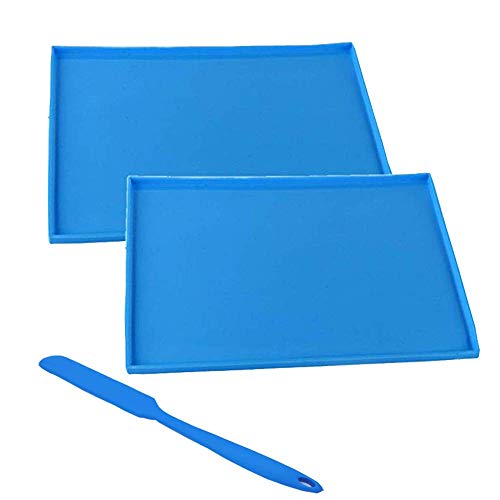Silicone Cake Roll Maker,Silicone Baking Mat,Multipurpose Nonstick Pastry Mat, Swiss Roll Cake Mat Flexible Baking Tray Mold Baking-2pack(10''12'', Blue)