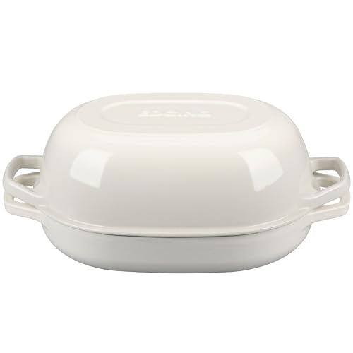 EDGING CASTING Enameled Cast Iron Oval Dutch Oven Pot with Lid, Dutch Oven for Sourdough Bread Baking, Bread Oven, Bread Dutch Oven, Oval Bread Pan, 7qt, White - color: White, size: 7 Quart