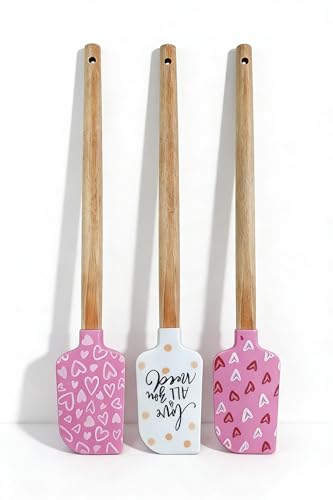 Silicone Spatula Set – 3-Piece, Wooden Handle, Heat Resistant 600°F