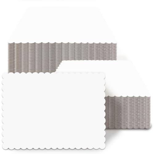 qiqee White 16 x 12 Inch Wave Cake Boards 15-Packs Rectangle Base Food-Grade Cardboard Wave Cake Plate（Thinner But Stronger） - size: 16 x 12 inch cake boards