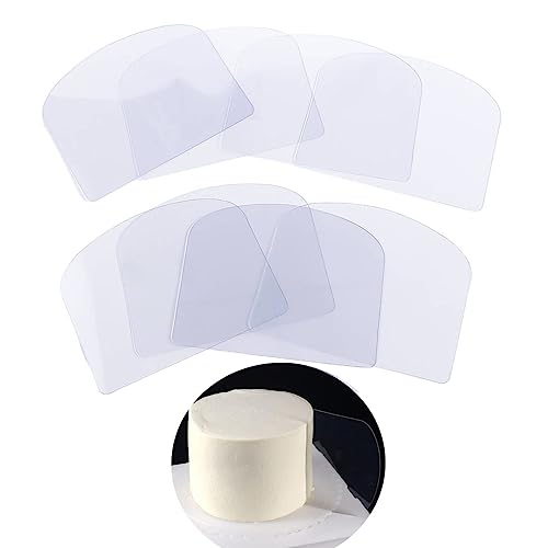 Leadigol 10Pcs Plastic Cake Scraper,Flexible Cake Fondant Smoother Shaper,Transparent Cake Cream Scraper,Icing Smoother for Bread Pastry Cake