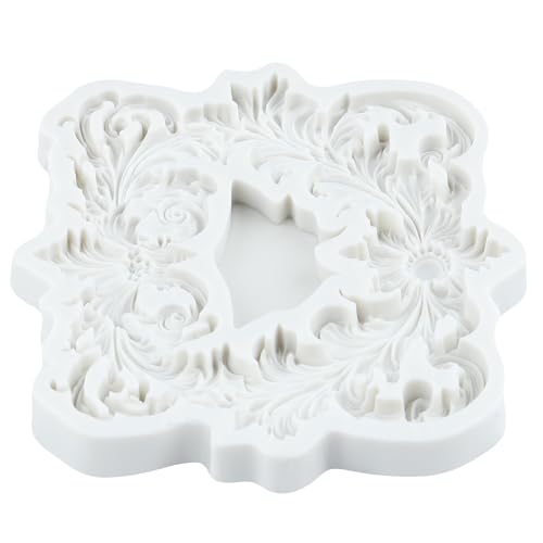 Baroque Curlicues Scroll Relief Lace Frame Silicone Fondant Molds - color: Style L
