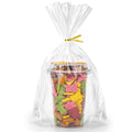 50Pcs Clear Cellophane Bags with Gold Twist Ties, Flat Bottom - size: 9.8X14 Inch(Pack of 50)