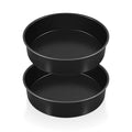 P&P CHEF 8 Inch Cake Pan Set, Round Baking Cake Pans, Black & 2 Pcs - color: Black, size: 8 Inch