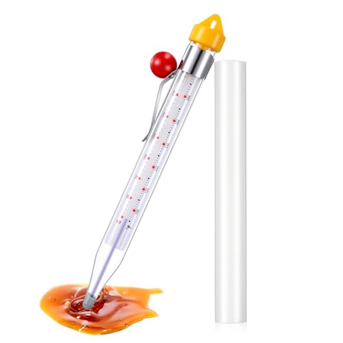 Photect 1 Pcs Candy Thermometer with Pot Clip 8", Yellow - color: Yellow