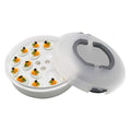 Portable Pie Cupcake Carrier with Lid and Tray 3-In-1 Round Cupcake Container Egg Holder Deviled Egg Tray Muffin Tart Cookie Food Keeper 10 Inch