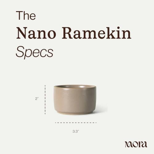 Mora Nano Ramekins Set of 4, 4oz Ceramic Pottery Sauce Cups - Microwave, Oven and Dishwasher Safe - Dusk - color: Dusk, size: Nano