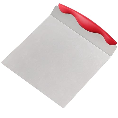 Cake Safe Lifter 7.8"x9.6" Stainless Steel Pizza Transfer Shovel Cookie Spatula - color: Dark Red