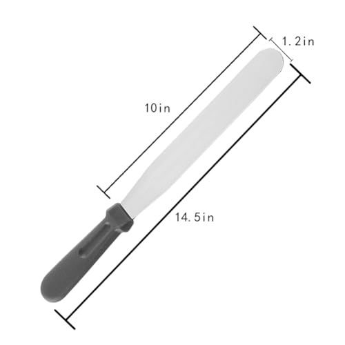 Straight Icing Spatula, 10-Inch Blade, 14.5-Inch Overall, Silver