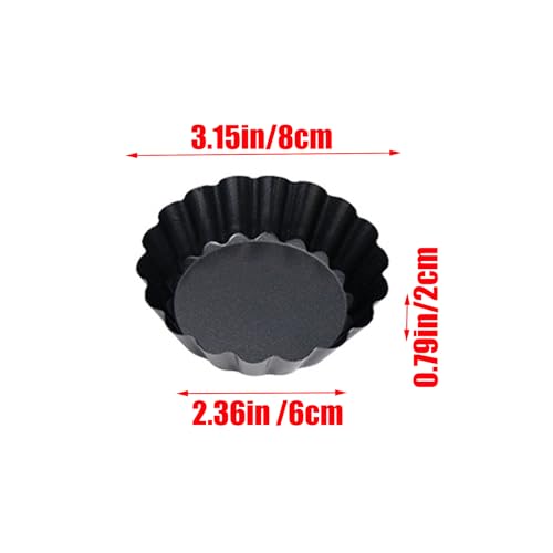 12 Packs Egg Tart Mold, 3 Inch Tart Molds with Removable Bottom, Non-Stick Pan Carbon Steel Egg Tart Molds, Muffin Cupcake Pudding Baking Cup Maker - for Pies, Cakes - size: 3 Inch