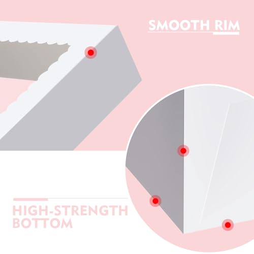 12 Inch Cake Box with Cake Boards, Disposable Cake Containers-3 Pack