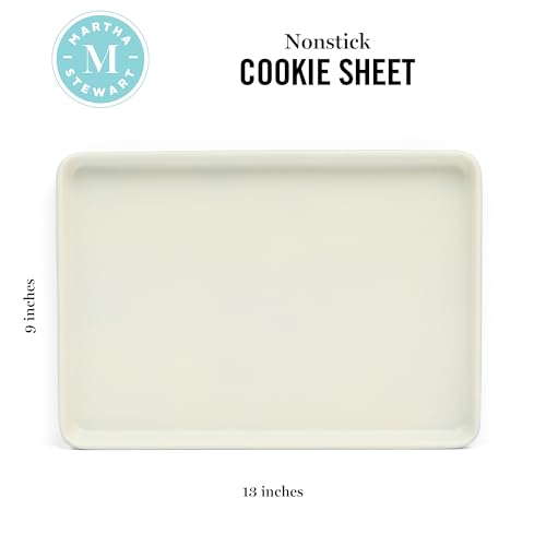 Martha Stewart Gallen 13 x 9 Inch Nonstick Carbon Steel Cookie Sheet - Teal Durable Baking Pan for Cookies, Brownies & Roasting - color: Teal, size: 13" Cookie Sheet