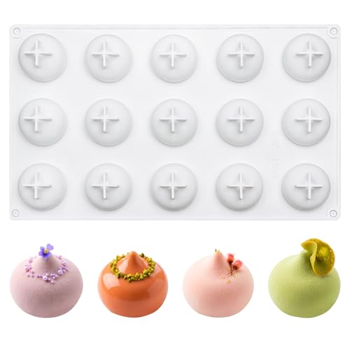 3D Silicone Peach Shaped Mousse Molds for Chocolate, Candy, Jello - color: White-Dome(R0245)