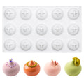 3D Silicone Peach Shaped Mousse Molds for Chocolate, Candy, Jello - color: White-Dome(R0245)