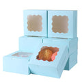 6x6x3 Inches Small Cake Box with Window, Bakery Box, Pastry Boxes, Cookie Boxes, Mini Pie Box for Pastry,Dessert,Strawberries,Chocolates, Cupcakes with paper stickers (Baby Blue/36pcs) - color: Baby Blue/36pcs