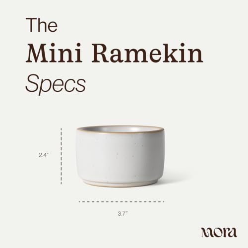 Mora Mini Ramekins Set of 4, 8oz Ceramic Pottery Baking Dishes - Microwave, Oven and Dishwasher Safe - Cloud - color: Cloud, size: Mini