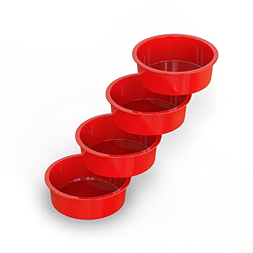 6 inch Cake Pans, 4 Pack Nonstick Silicone Small Cake Pans