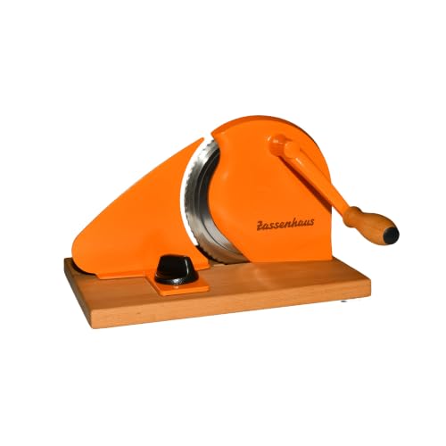 Zassenhaus Original Classic Adjustable Bread Slicer for Uniform Slices - Bread Slicer for Homemade Bread - 18/8 Stainless Steel Blade Sourdough Cutter -Orange, 11.75" x 8" - color: Orange, size: 11.75" x 8" x 4.7"