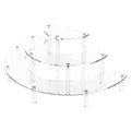 Dooiclear 3 Tier Acrylic Display Risers 1 Pack, Half Moon Cupcake Stand