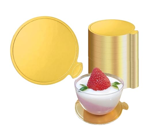YYaaloa 3 Inch Mini Round Golden Cake Boards 300pcs Mousse Cupcake Base Paper Plates Circle Dessert Board (Gold 3.15inch 300pcs) - color: Gold 3.15inch 300pcs