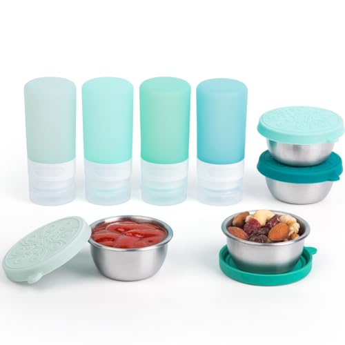 MICEBAY 8-Pack Salad Dressing Container, Leakproof Squeeze Bottles - color: Mint