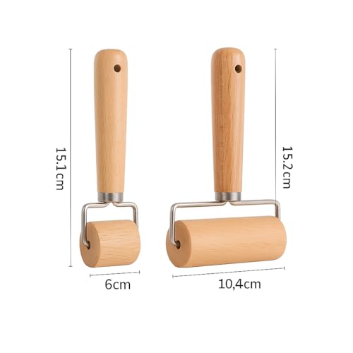 2 PCS Mini Rolling Pin, Small Wooden Pastry Roller