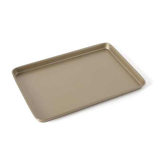Martha Stewart Gallen 13 x 9 Inch Nonstick Carbon Steel Cookie Sheet - Champagne Durable Baking Pan for Cookies, Brownies & Roasting - color: Champagne, size: 13" Cookie Sheet