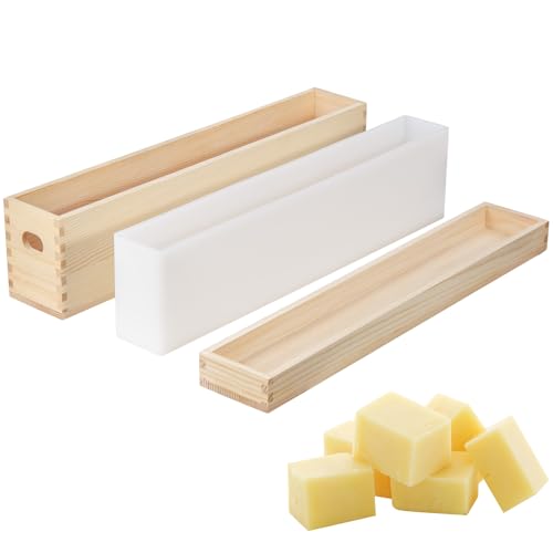 Silicone Soap Molds for Soap Making, 2.2L/77oz Soap Mold with Wooden Cover, Loaf Soap Making Tools - size: 2.2L/77oz-deep