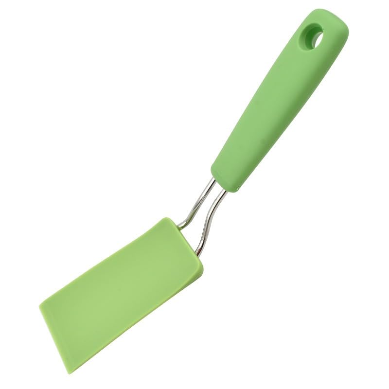 Sliding Pizza Shovel Set, Pointed and Square Head Spatula for Pizza, Pastry, Bread with Silicone Blade, Green, 2 Piece