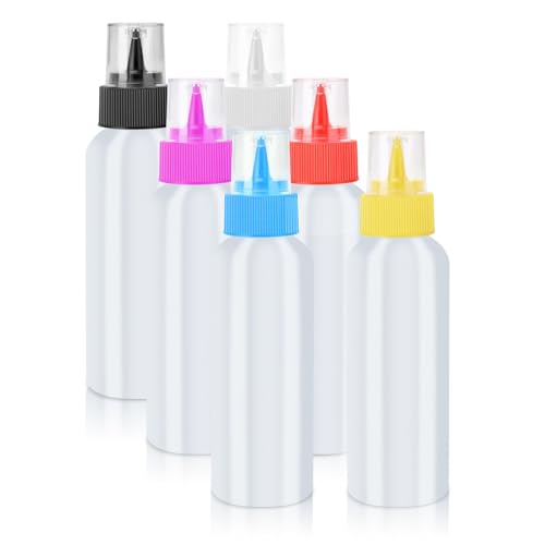 6 Pcs Writer Bottles, Small Squeeze Bottle, Condiment Squeeze Bottles, For Cakes Decorating, Food DIY, Ice Cream Decoration etc, 4 OZ
