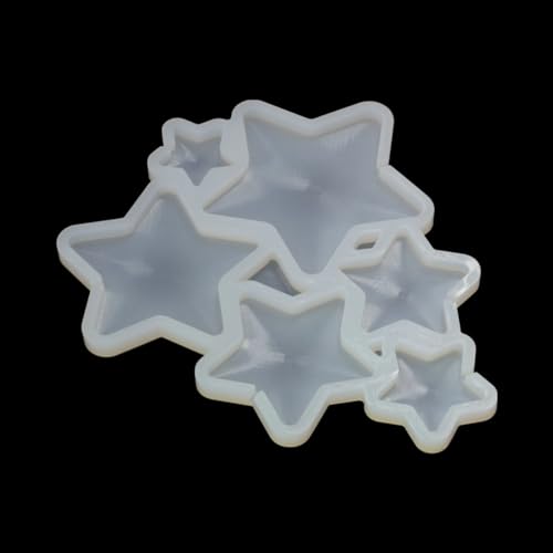 mostsom 2pcs/lot Thickened Resin Epoxy Silicone Mold Star Lollipop Shaker Mould Fondant Cake Decorating Tools Kitchen Bakeware Tools (H_ Star) - size: H_ Star