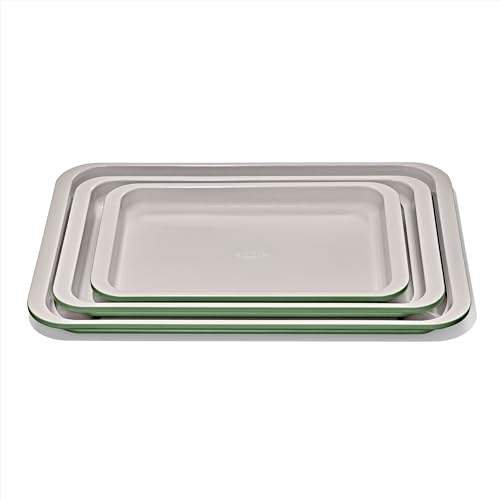 OXO Good Grips Non-Stick Pro Ceramic Coated Metal Bakeware 3-Piece Sheet - color: Basil, size: 3-Piece Set