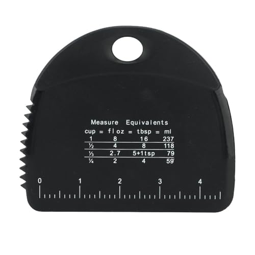 Silicone Dough Scraper with Measuring Scale, 5.5 x 4.7 Inch Dough Cutter for Baking, Pizza, and Pastry, Bench Scraper for Kitchen Countertops(Black) - color: Black