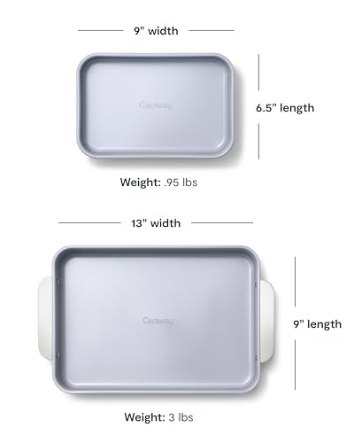 Caraway Non-Stick Rectangle Baking Pan Set - color: Navy, size: Rectangle Pan Trio