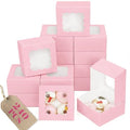 Bakepacker Auto-pop up Cookie Box with Window 6"x 6"x 3" 240Pcs Pink - color: Pink, 240Pcs