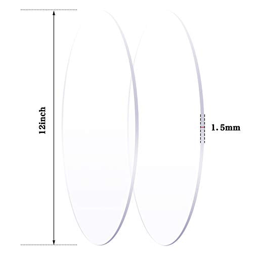 Zonon 2 Pcs 12 Inch Round Clear Acrylic Sheets, Acrylic Cake Disc