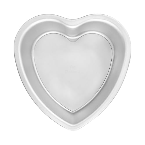 Fat Daddio's PHT-L83 Anodized Aluminum Removable Bottom Heart Cake Pan, 8 x 3 Inch - size: 8 x 3 Inch, style: Removable Bottom