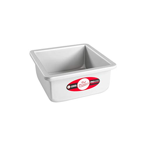 Fat Daddio's PSQCC-663 Removable Bottom Square Cake Pan, 6 x 6 x 3 Inch, Silver - size: 6 x 6 x 3 Inch