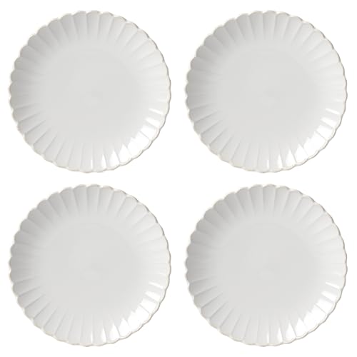 Lenox French Perle Scallop White Dinner Plate Set for 4 - color: White, style: Dinner Plates, Set of 4 Perle