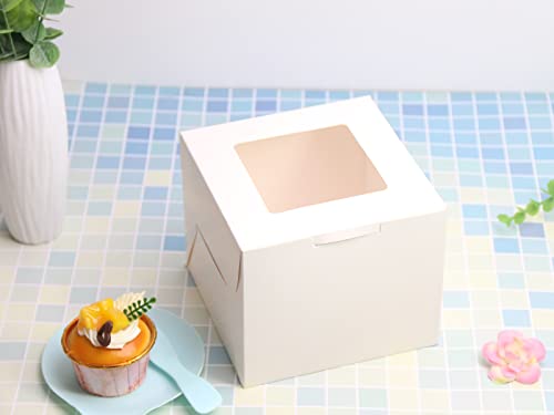 White Bakery Boxes 6x6x5 Inch - 12Pack Window Gift Boxes