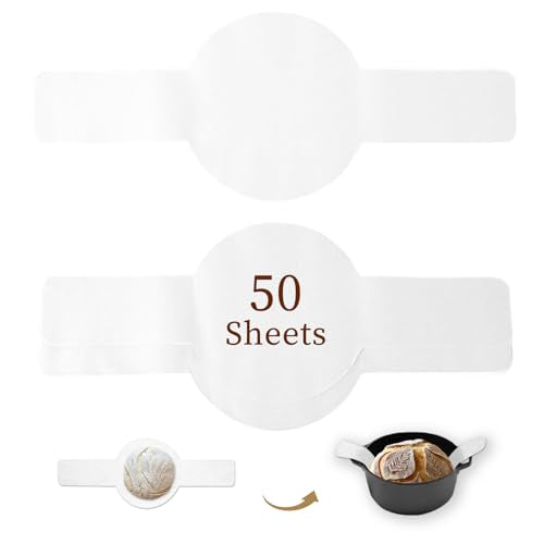 BlissBoard 8.67 Inch Parchment Paper Rounds with Lift Tabs 50 PCS - color: White, size: Round
