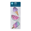 R&M Summer Treats 3-Piece Cookie Cutter Set – 4" Ice Cream Cone, 3.5" Half Circle & 3.75" Popsicle - Summertime Baking Tools for Cookies, Fondant & Crafts