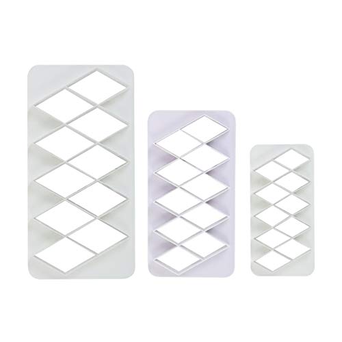 PME, Set of 3 Geometric Multicutters for Cake Design-Diamond XL-Size, Standard