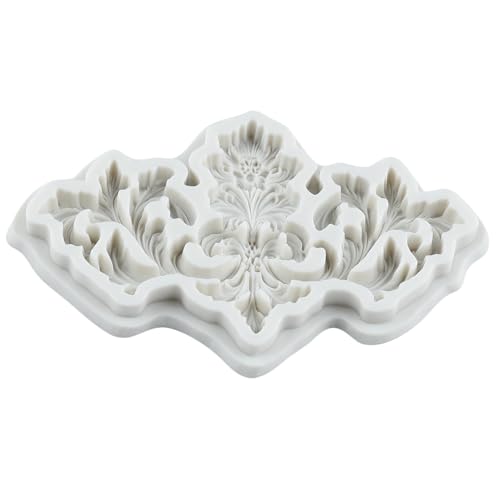 Baroque Curlicues Scroll Relief Lace Border Fondant Silicone Molds - color: Style ZB