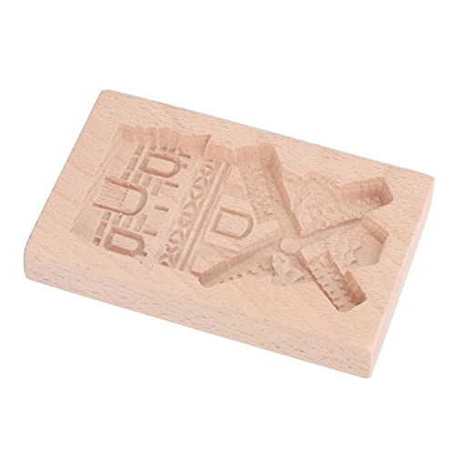 JTLB Beechwood Wooden Cookie Mould, Reusable Washable Biscuit Press Stamp, Perfect for Kitchen Baking Needs (Windmill) - color: Windmill