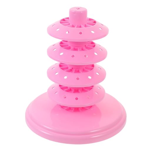 48-Hole Adjustable 4-Tier Cake Pop Stand & Lollipop Display Holder, Pink Plastic Drying Tower for Wedding Birthday Party Supplies, Candy Cotton Candy Stand Holder