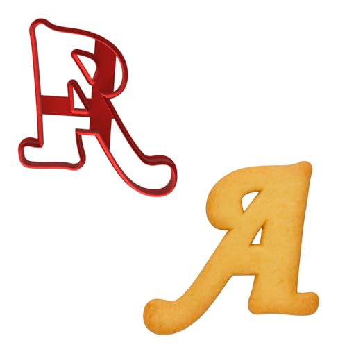 Mighty Gadget Fancy Cursive Letter A to Z Cookie Cutter - 4" Tall Alphabet Baking Mold (Random Color) (A) - color: A