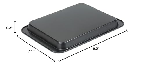 Baking Sheets Toaster Oven Pans, Cookie Sheets for Baking Tray Non Stick, Broiler Quarter Half Sheet Pan, Jelly Roll Pan Cake Pan Set for Cooking, Walooza Rimmed Cookie Sheets for Baking Nonstick