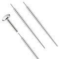 ONESING 2Pcs Piercing Ball Grabber Tool for Changing Jewelry, Stianless Steel Flat Back Earring Applicator Internally Threaded Push Pin Piercing Grabber Tool - color: Silver-M-16G