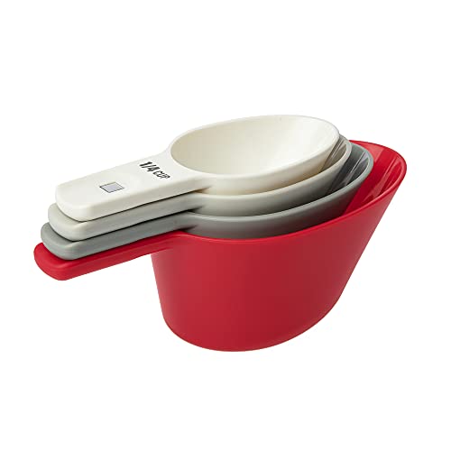 Magnetic Measuring Cups/Scoops Set/4,White - color: White, size: 1 cup (240 ml)